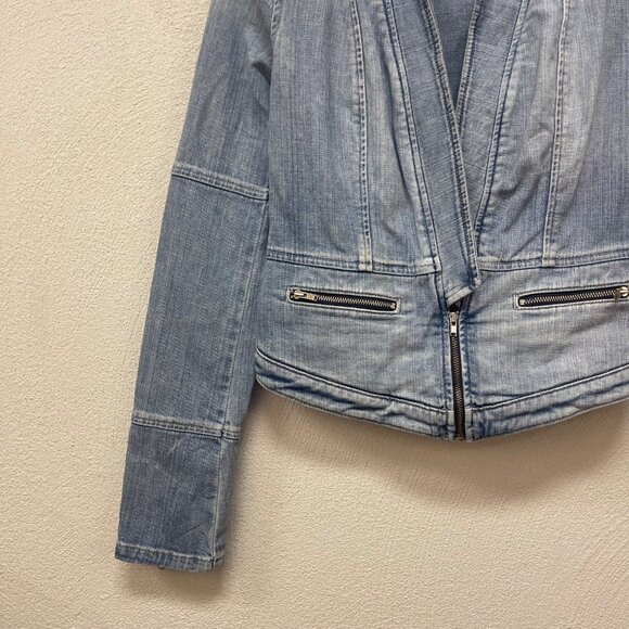 VTG 90's Guess Light Blue Studded Denim Jacket sz Small - Picture 3 of 9